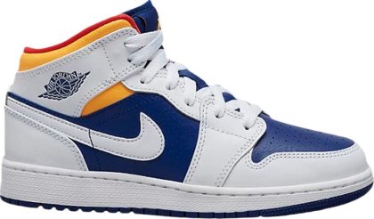 (image for) Air Jordan 1 Mid GS 'White Deep Royal Blue'