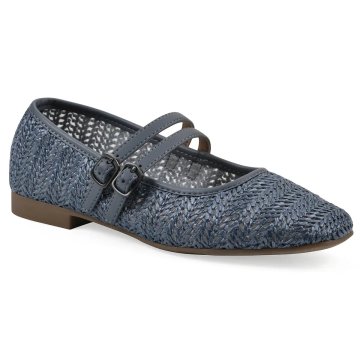 (image for) Bocage Flat - Blue Faux Leather