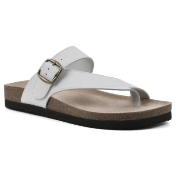 (image for) Carly Leather Footbeds Sandal - White Leather