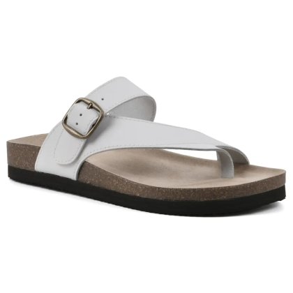 (image for) Carly Leather Footbeds Sandal - White Leather