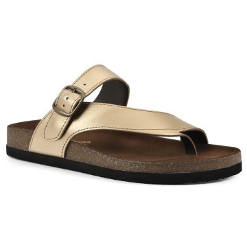 (image for) Carly Leather Footbeds Sandal - Antique Gold Leather