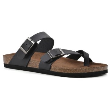 (image for) Gracie Leather Footbeds Sandal - Black Leather