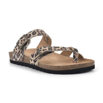 (image for) Gracie Leather Footbeds Sandal - Natural Leopard