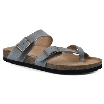 (image for) Gracie Leather Footbeds Sandal - Blue Raspberry Suede
