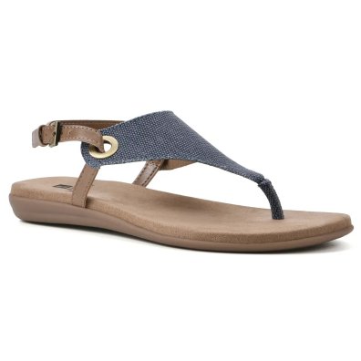 London Thong Sandal - Denim Blue Fabric (image for) London Thong Sandal - Denim Blue Fabric