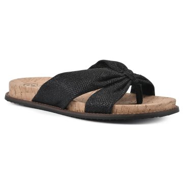 (image for) Malanga Footbeds Sandal - Black Glitter Fabric