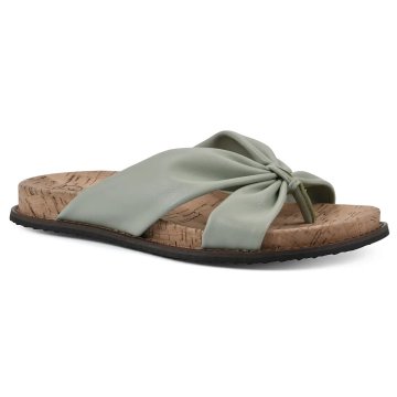 (image for) Malanga Footbeds Sandal - Pale Green Faux Leather