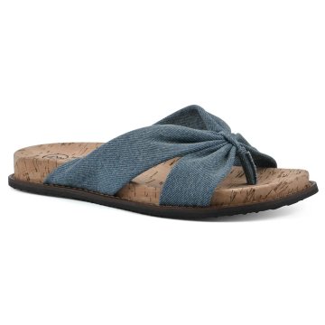 (image for) Malanga Footbeds Sandal - Denim Blue Fabric