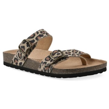 (image for) Grams Footbeds Sandal - Natural Leopard Print Suede