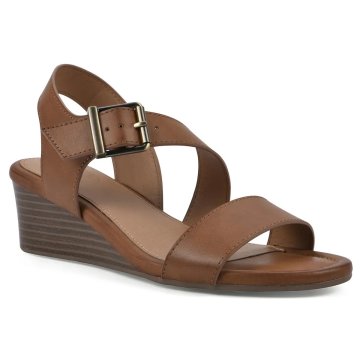 (image for) Brux Wedge - Dark Tan Faux Leather
