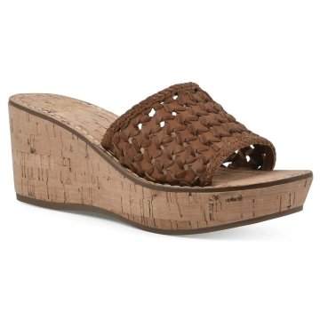 (image for) Charges Wedge Sandal - Tan Faux Leather
