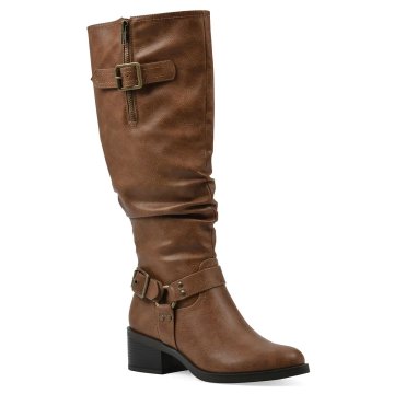(image for) Cushion Tall Boot - Dark Natural Faux Leather