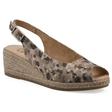 (image for) Maize Wedge Heel - Natural Metallic Leopard Fabric