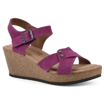 (image for) Prezo Leather Footbeds Wedge - Purple Rain Suede