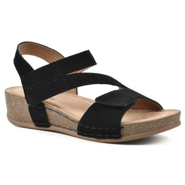 (image for) Fern Leather Footbeds Sandal - Black Suede