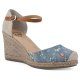 (image for) Mamba Wedge Heel - Light Blue Floral Print Fabric